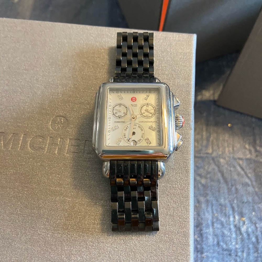 Michele deco diamond watch